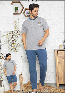 Мужской комплект футболка, штаны и шорты ТМ SNC, 100 Хлопок ,Турция