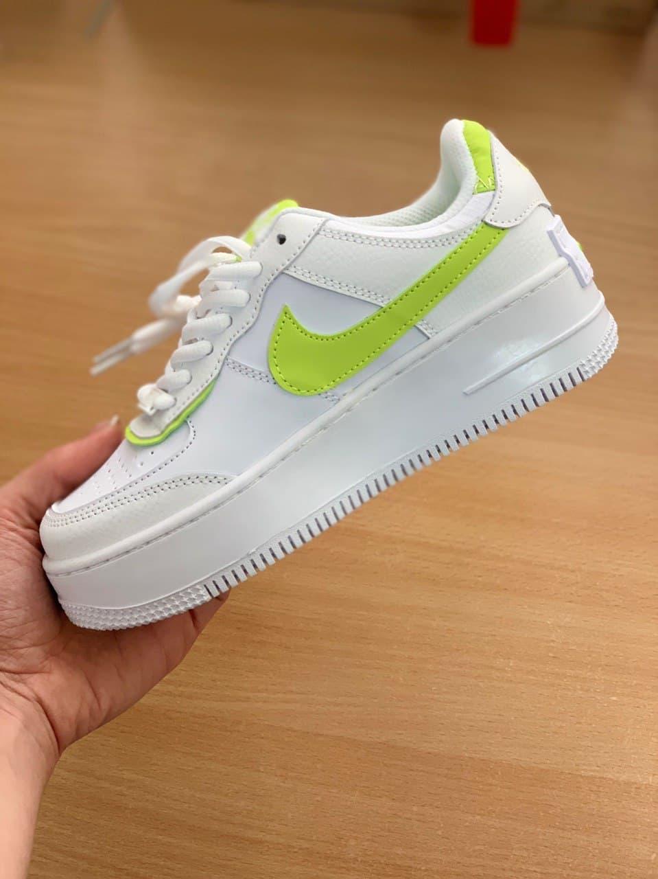 

Женские кроссовки Nike Air Force Shadow White Neon Green / Найк Аир Форс Шадоу Белые Неоновые зеленые 38, Белый