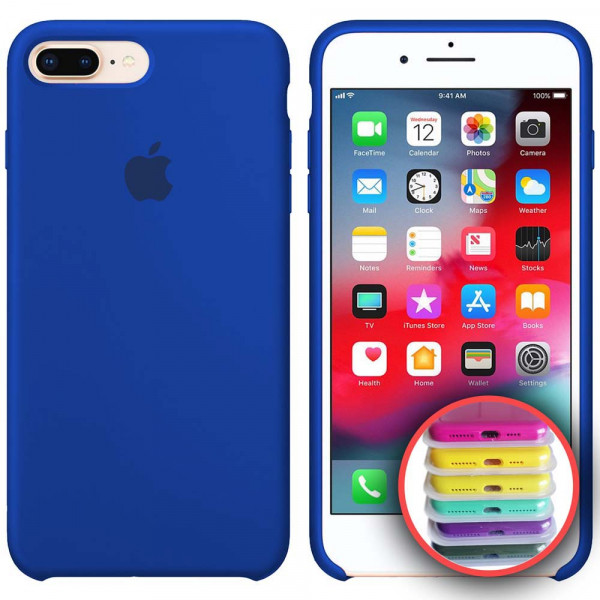 

Чехол - накладка Silicone Case iPhone 7 Plus - синий цвет \ Чехол для Айфон 7 Плюс накладка с микрофиброй