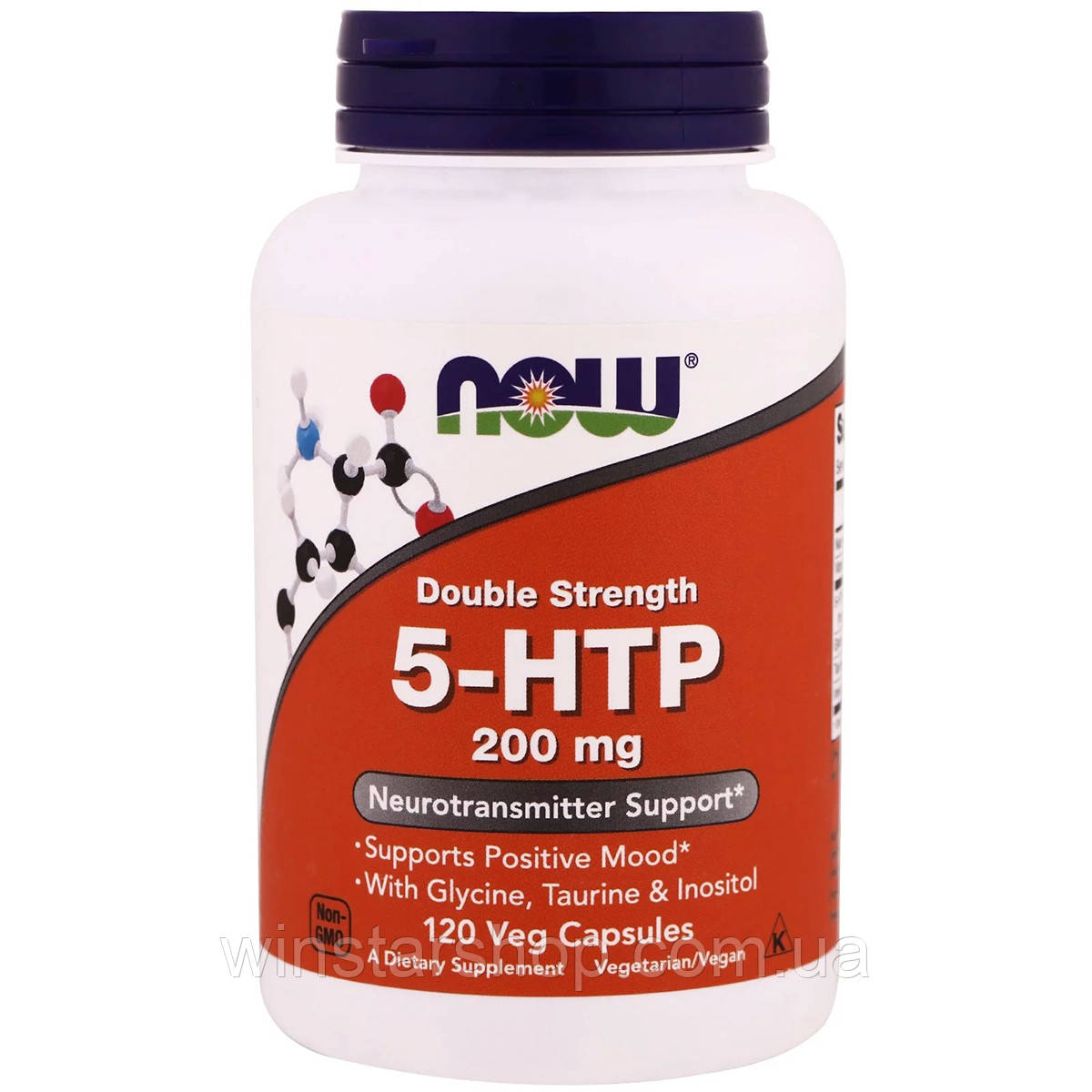 

Аминокислота Now Foods 5-HTP Двойная Сила 200 мг 120 гелевых капсул