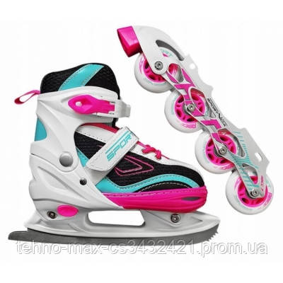 

Роликовые коньки SportVida 4 в 1 SV-LG0033 Size 39-42 Pink-Blue SKL41-227435