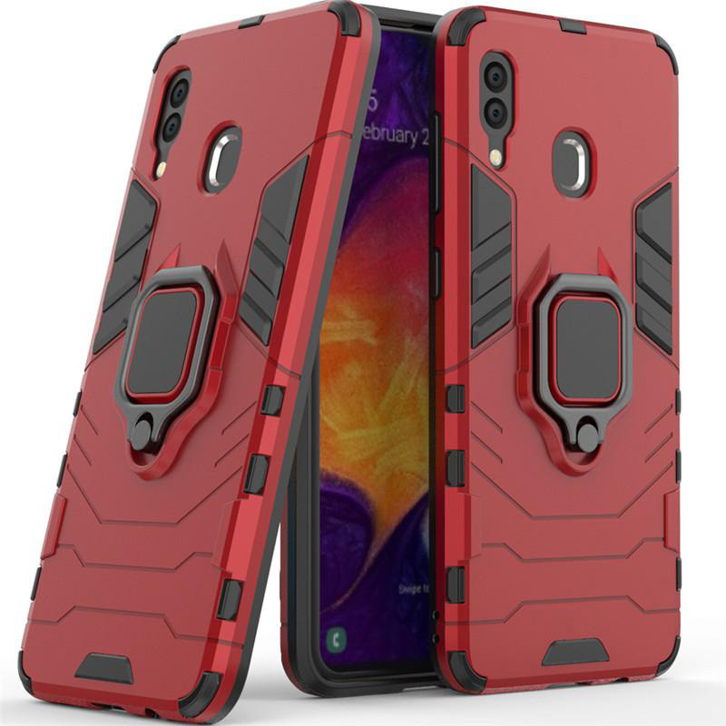 

Ударопрочный чехол Transformer Ring for Magnet для Samsung Galaxy A20 / A30, Красный / dante red