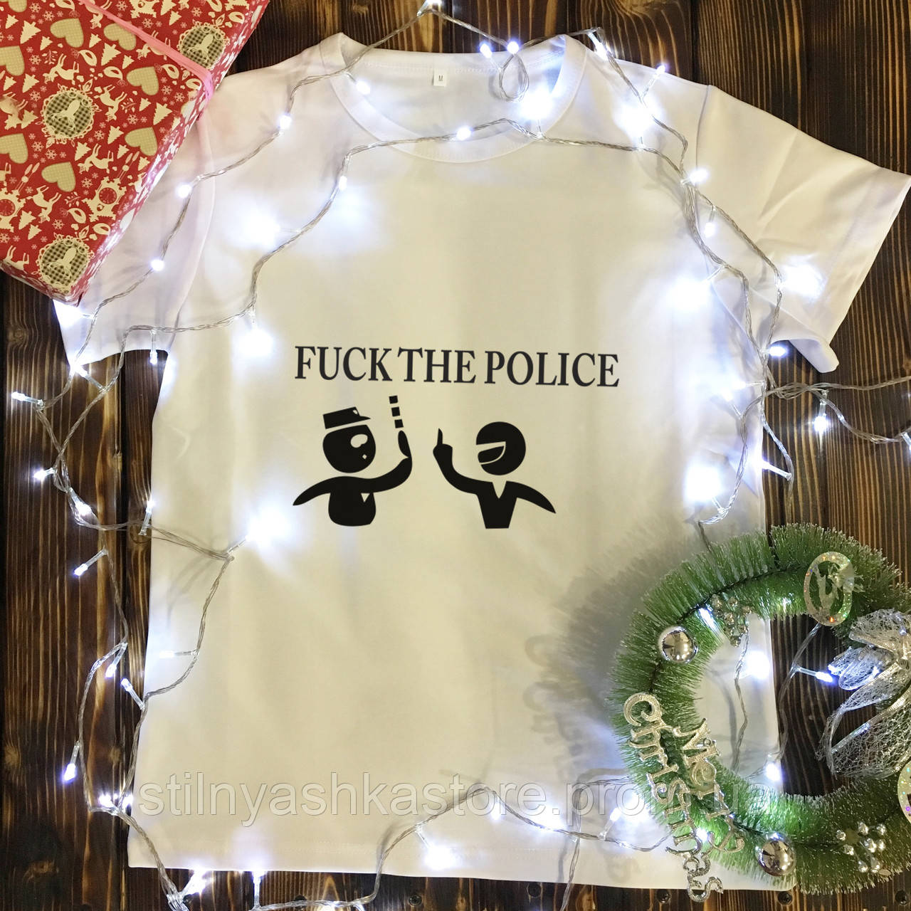 

Мужская футболка с принтом - Fuck the Police