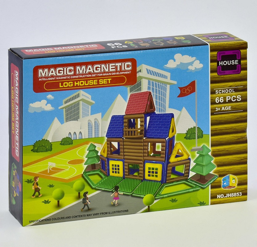 

Детский магнитный конструктор Magic Magnetic Школа JH 8853 66 деталей Разноцветный игрушки 7 развивающий