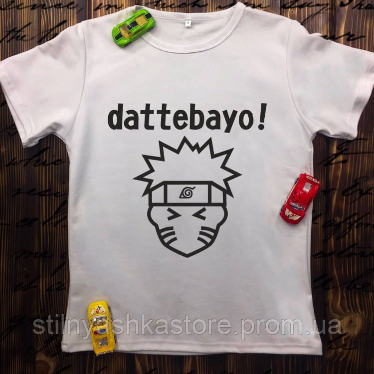 

Мужская футболка с принтом - Naruto dattebayo