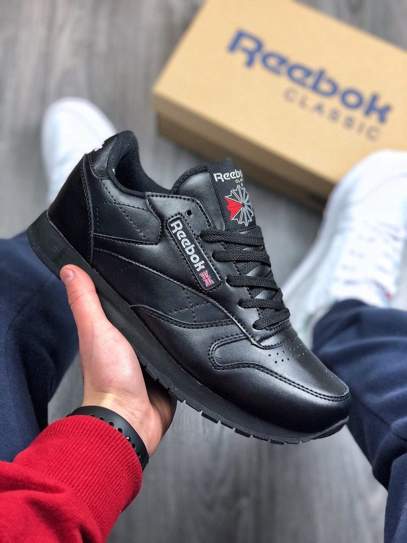 

Мужские кроссовки в стиле Reebok Рибок Classic Black, черные 44 (28 см), Черный