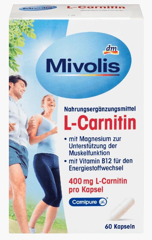 Карнитин в капсулах Mivolis L-Carnitin Kapseln 60 капсул