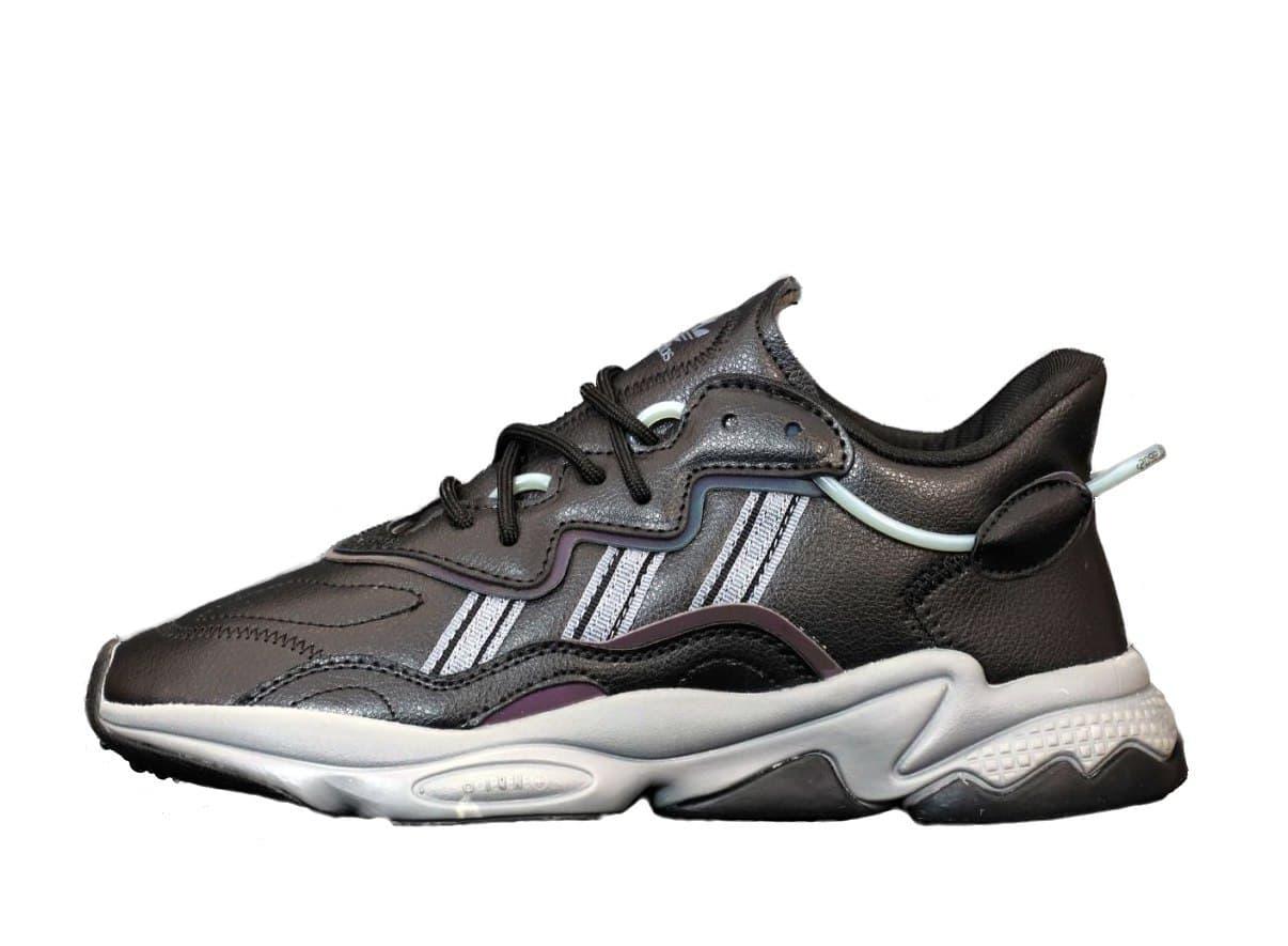 

Женские рефлективные кроссовки Adidas Ozweego Adiprene Black Grey / Адидас Озвиго Черные Серые 40, Черный