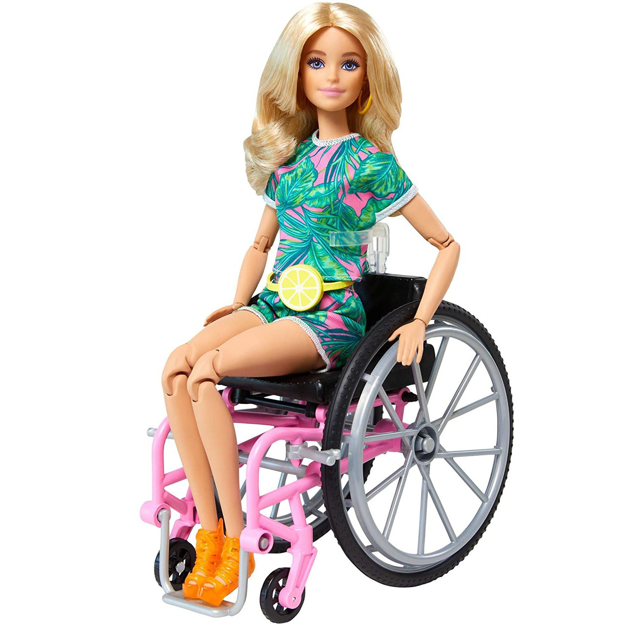 Кукла Барби шарнирная в кресле коляске Блондинка Barbie GRB93