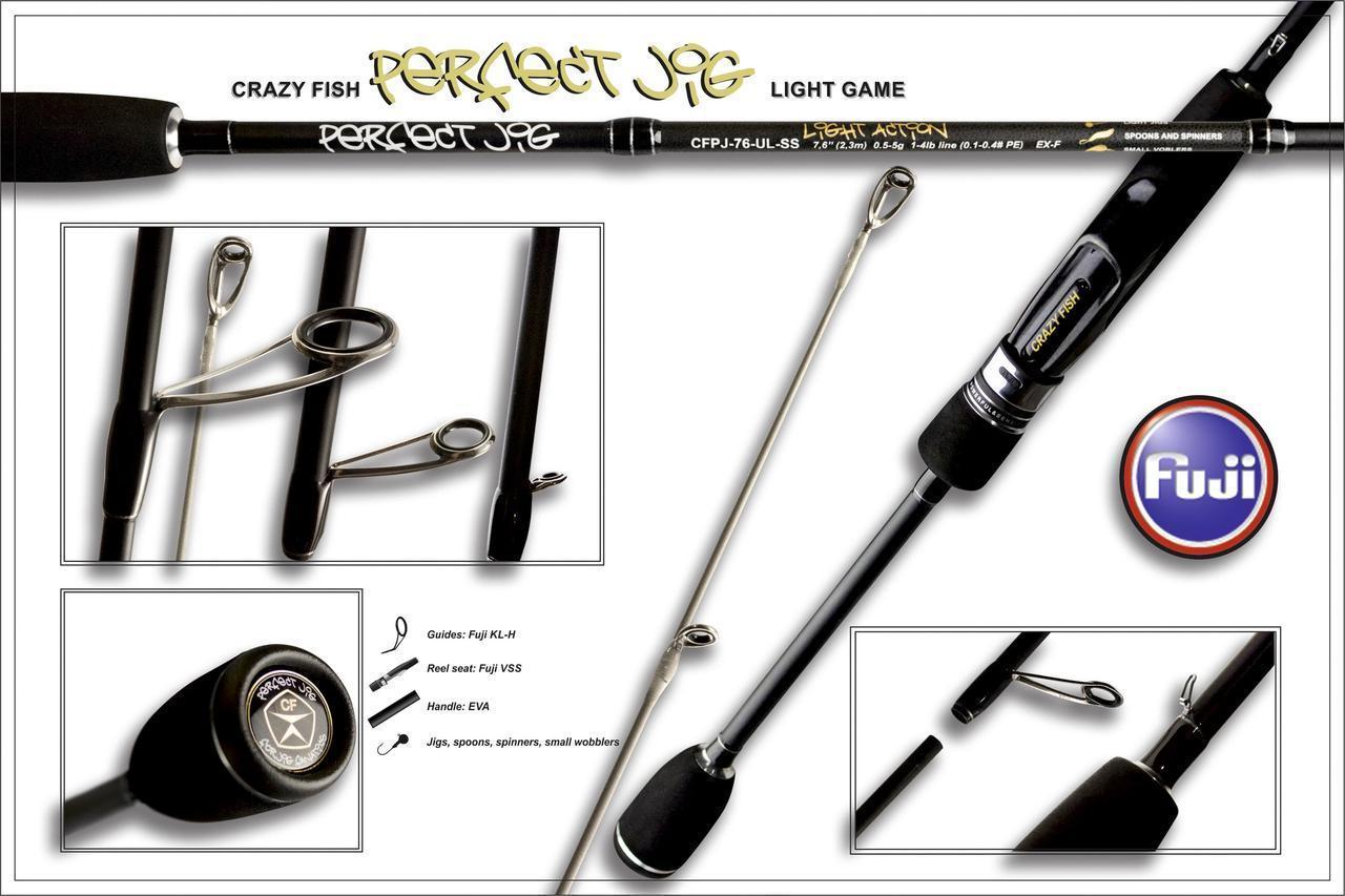 

Спиннинг Crazy Fish Perfect Jig CFPJ-79-H-T (15-56g 7'9" 240cm 10-20 lb line 0,8-2 PE)