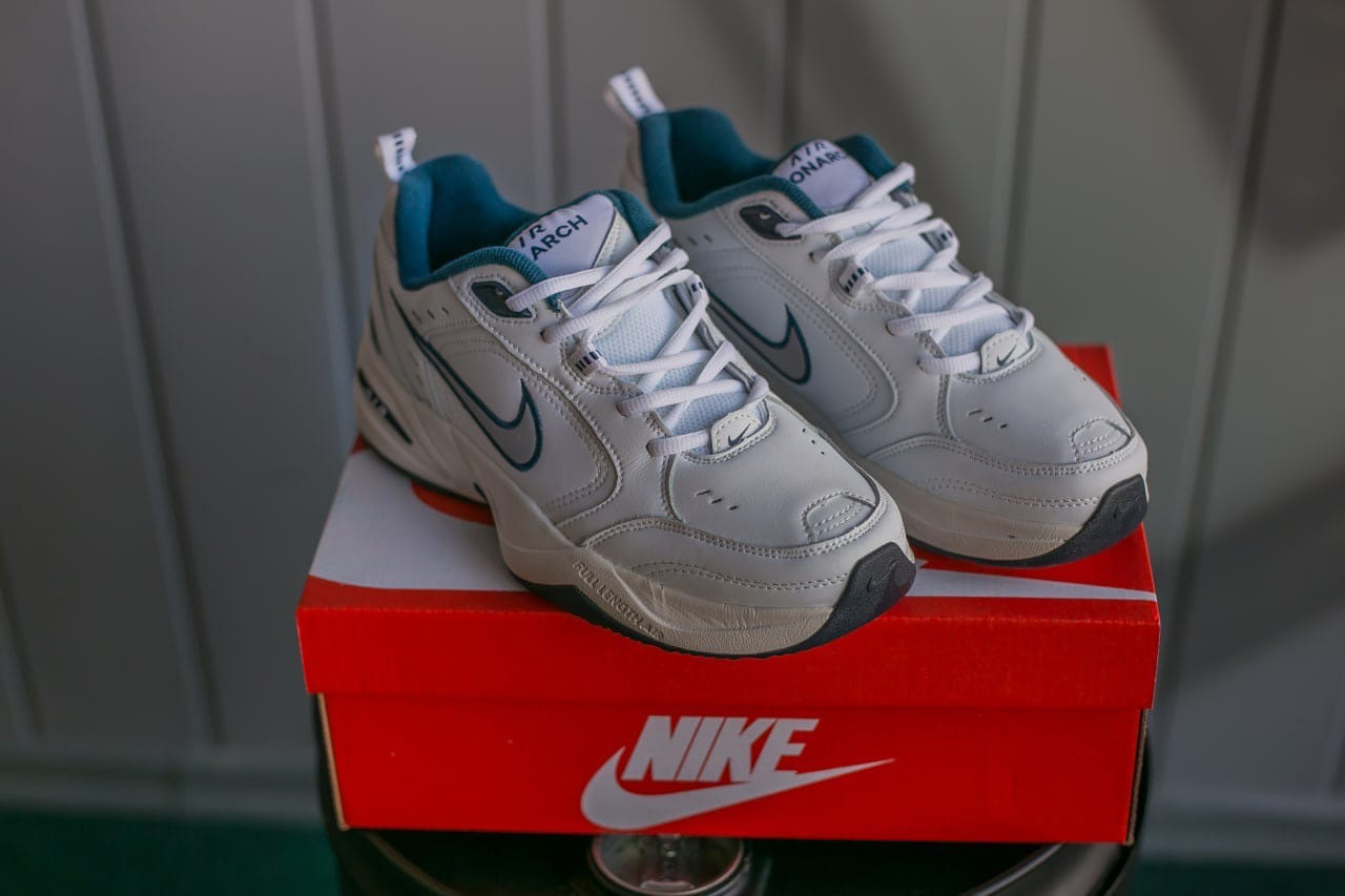 

Кроссовки женские Nike Air Monarch White Blue, Найк Аир Монарх, натуральная кожа, код IN-798 40, Белый