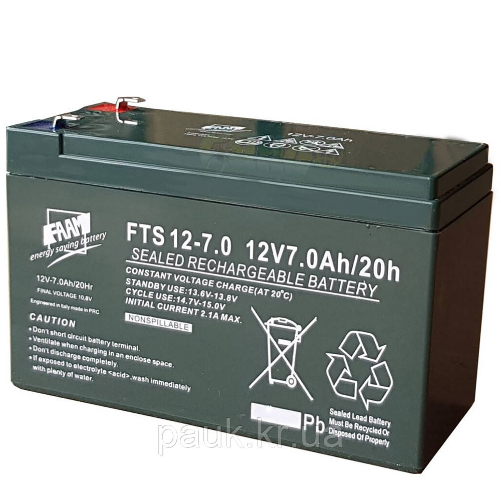 Стационарная аккумуляторная батарея FAAM FTS 12V-5A SL, свинцово-кислотная аккумуляторная батарея для ИБП