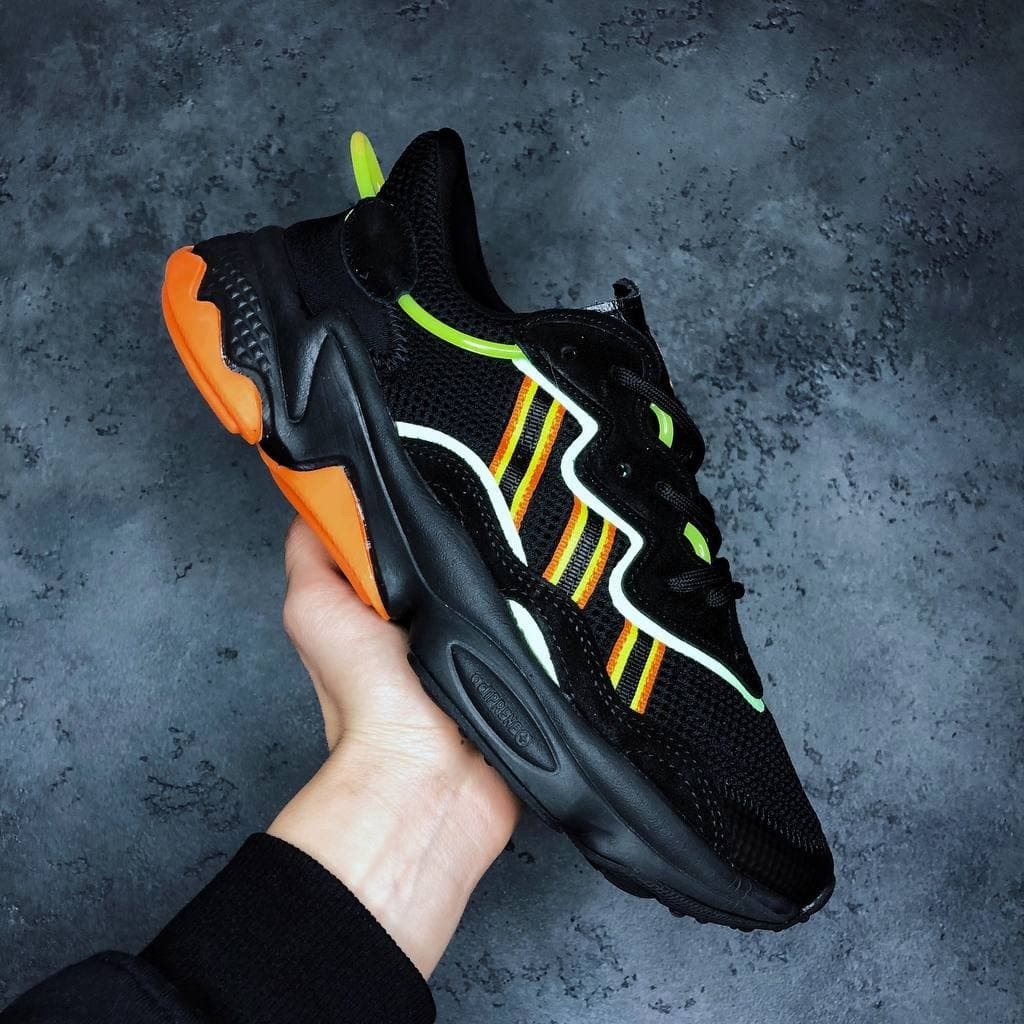 

Мужские кроссовки Adidas Ozweego Black Green Orange / Адидас Озвиго Черные Зеленые Оранжевые 43, Черный