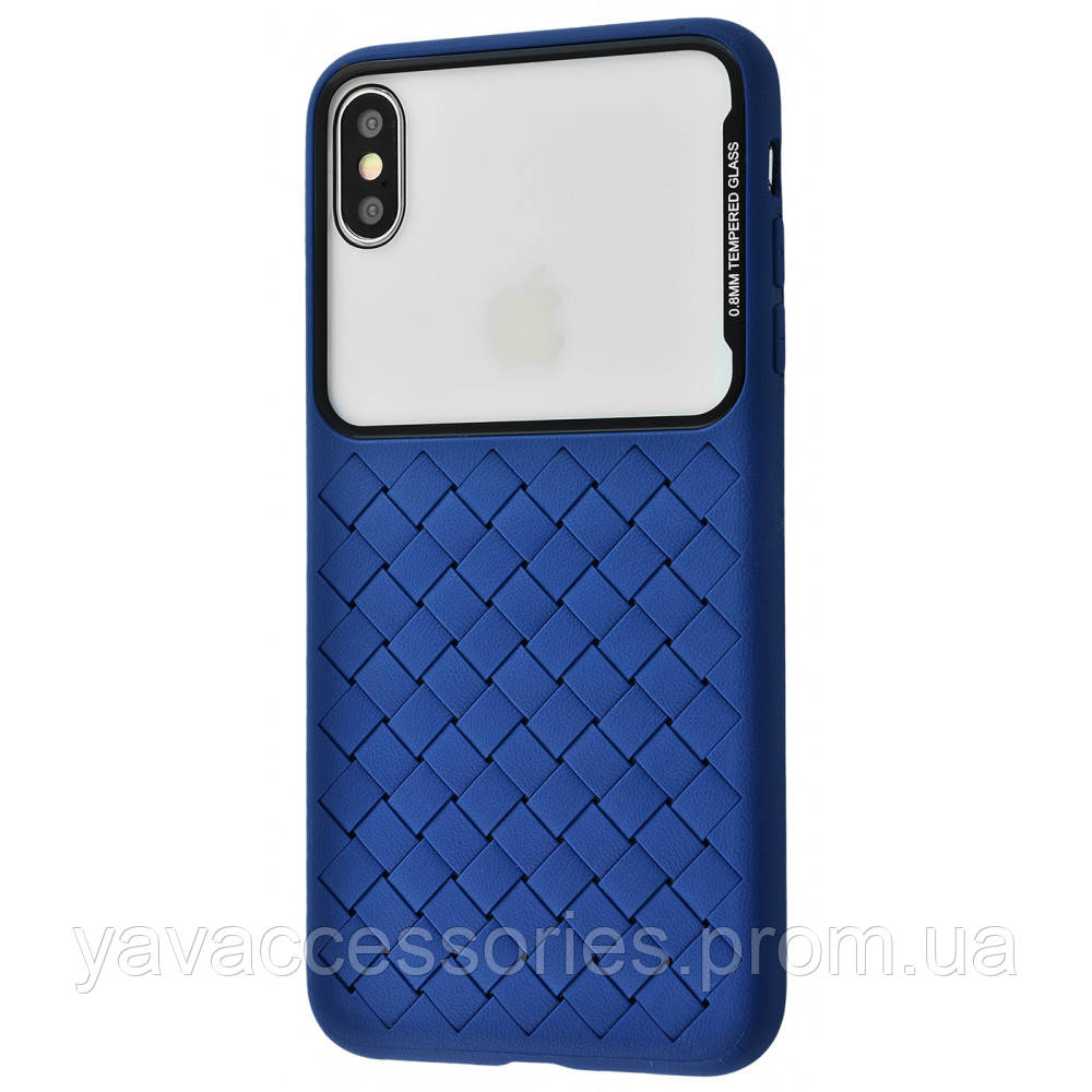 

Weaving Case (Tempering Glass+TPU) iPhone Xs Max blue