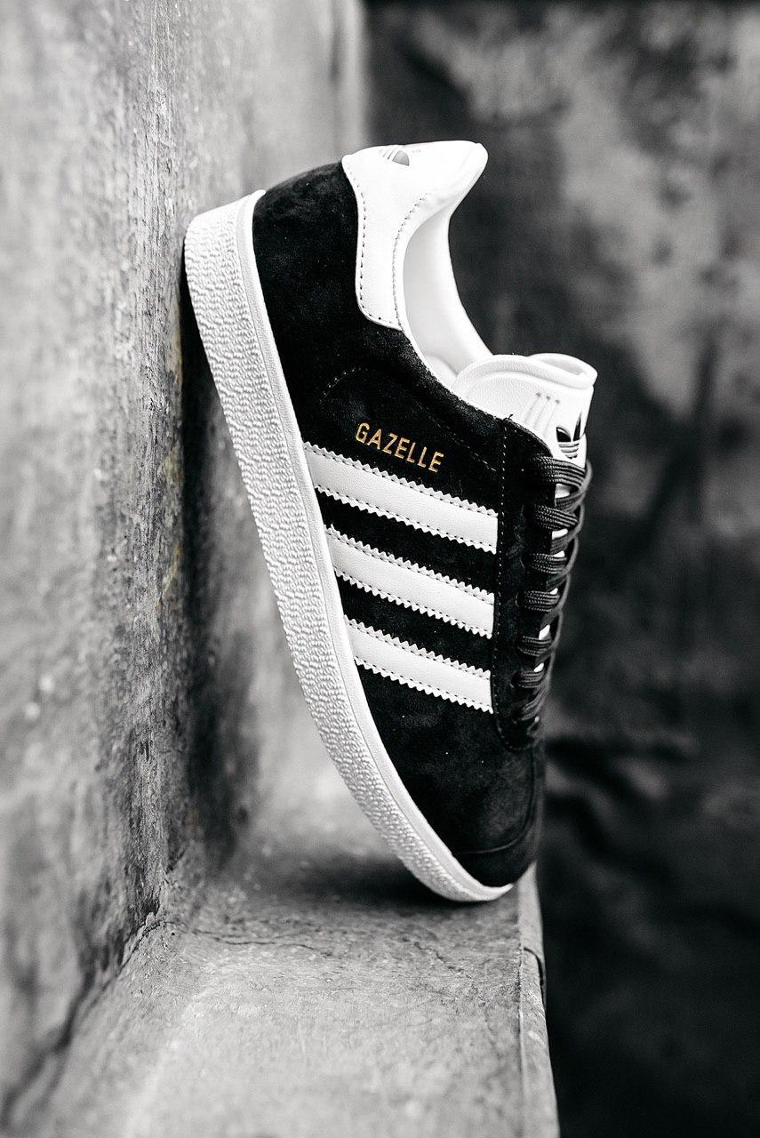 

Женские кроссовки Adidas Gazelle “Black/White” / Адидас Газель Черные/Белые, Черный