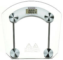 Весы напольные стеклянные Matarix MX-451B (квадратные) на 180 кг с термометром (7320)