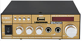 Усилитель звука UKC SN-606BT с радио и Bluetooth Gold (4826)