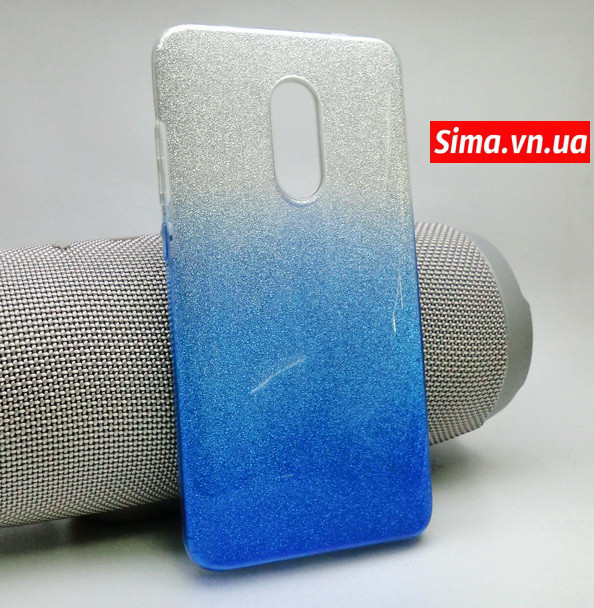 

Чехол для Xiaomi Redmi Note 4x силиконовый блестящий Glitter Case градиент синий