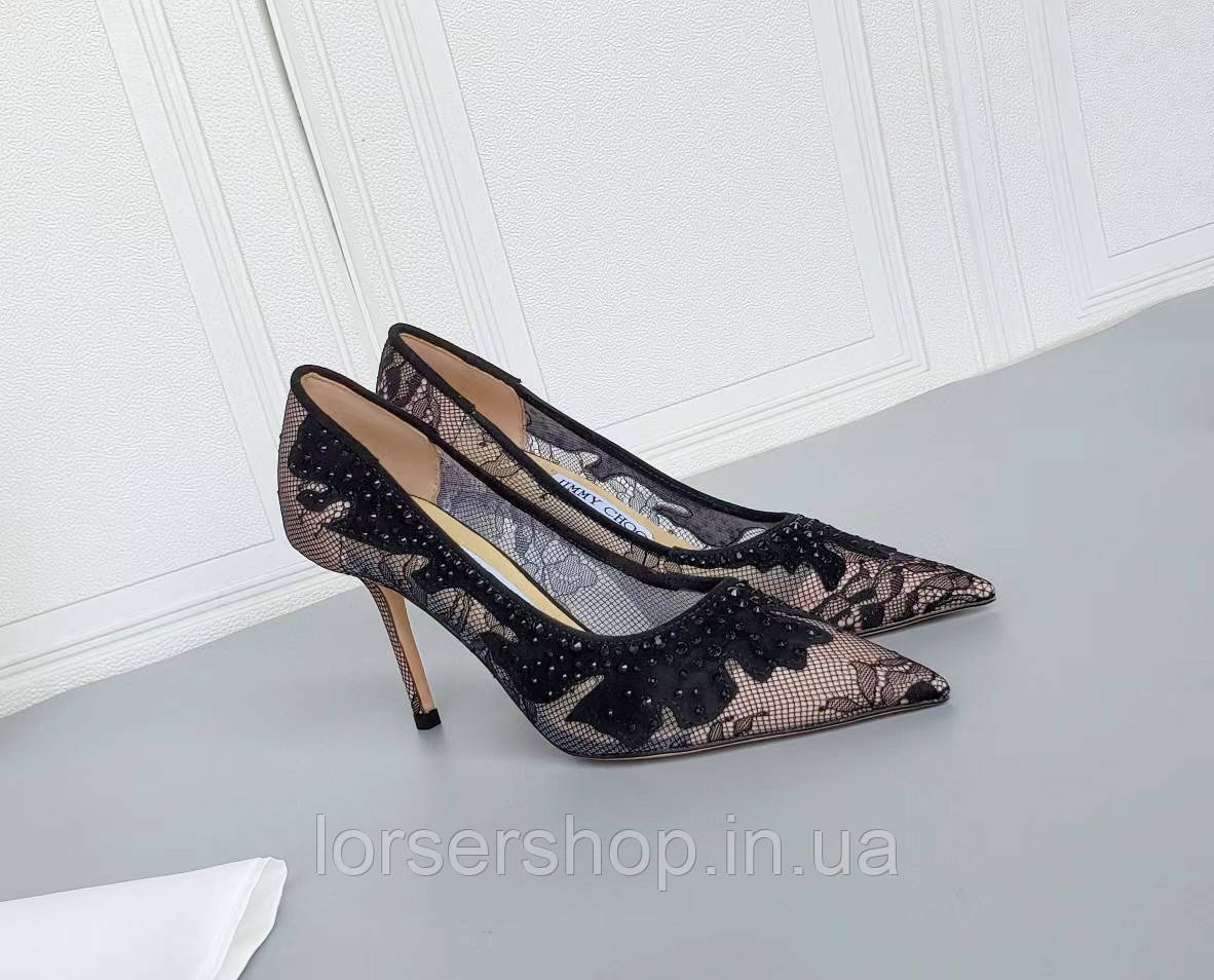 

Туфли Jimmy Choo кружевные со стразами