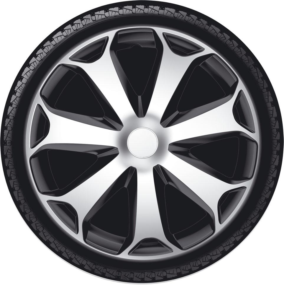 

Колпаки на колеса R14, Р14 MEGA silver black