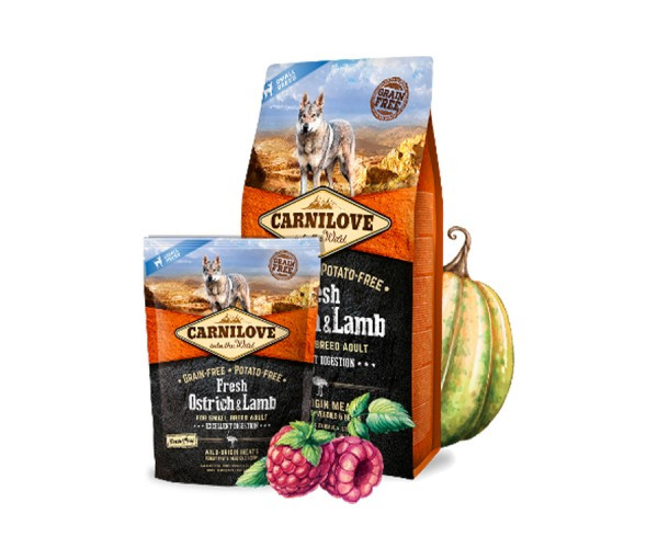 

Carnilove Fresh Ostrich & Lamb for Small Breed Dogs для взрослых собак малых пород с мясом страуса и ягненка 6