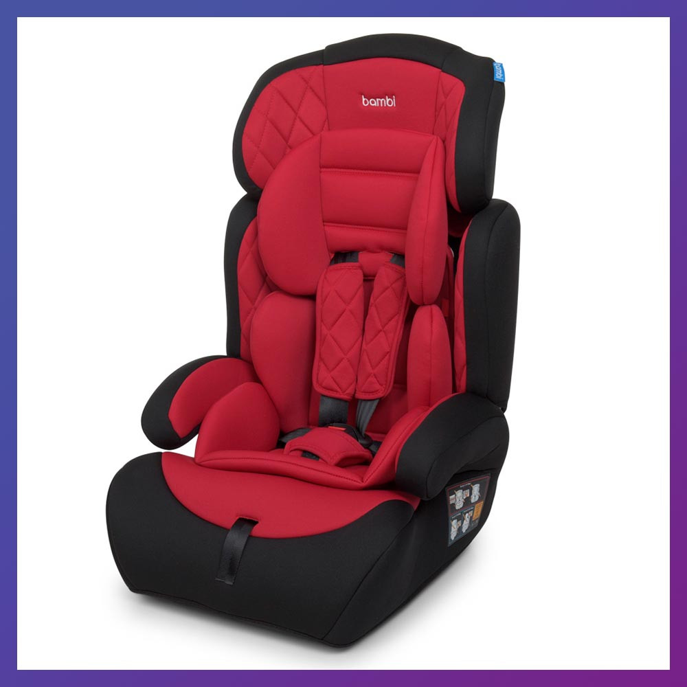 

Автокресло-бустер 2 в 1 для детей от 1 года до 12 лет Bambi M 3546 Red красное, Красный