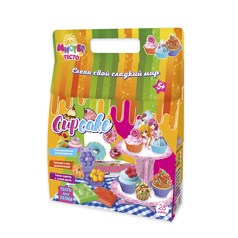 

Набор для творчества Strateg Мистер тесто, Cup Cake, 28 элементов 237168, КОД: 2374563