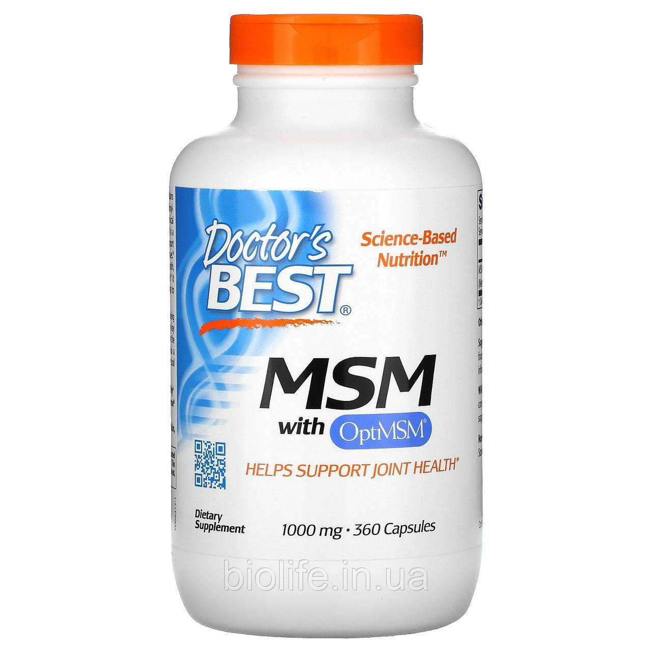 

Doctor's Best, МСМ с OptiMSM, 1000 мг, 360 капсул