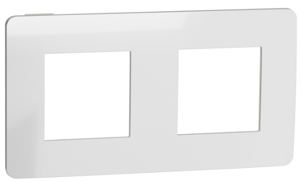 Рамка 2-постова Unica New NU280455 Schneider Electric алюміній/білий