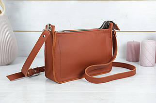 Жіноча шкіряна сумка Куточок, натуральна шкіра Grand, колір коричневый, відтінок Коньяк, фото 3