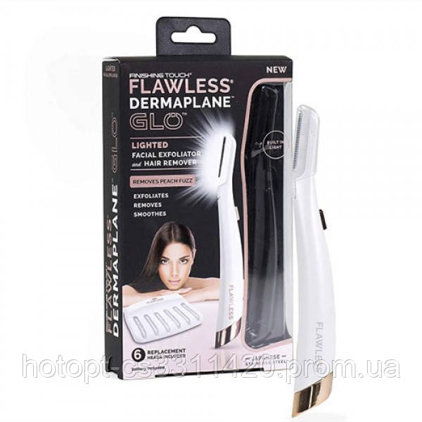 

Триммер женский Flawless Dermaplane Glo для лица с LED подсветкой Белый