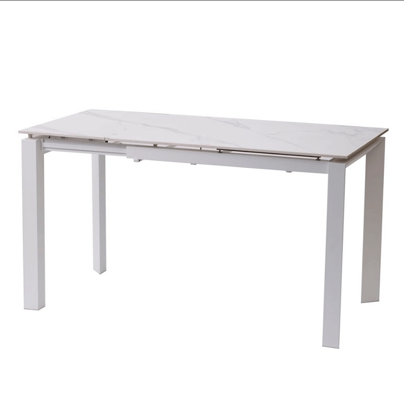 Стол Bright White Marble белая керамика 1020(+400)х700х760 мм