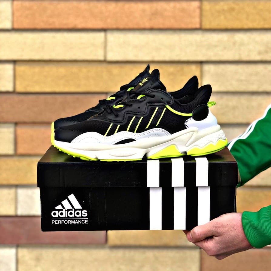 

Мужские кроссовки Adidas Ozweego Adiprene Black White Yellow / Адидас Озвиго Черные Белые Желтые 45, Черный