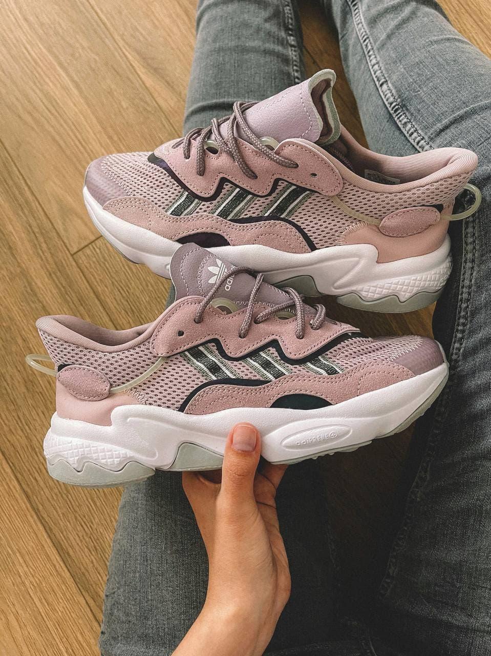 

Женские кроссовки Adidas Ozweego Adiprene Pink Grey / Адидас Озвиго Розовые Серые 37, Розовый