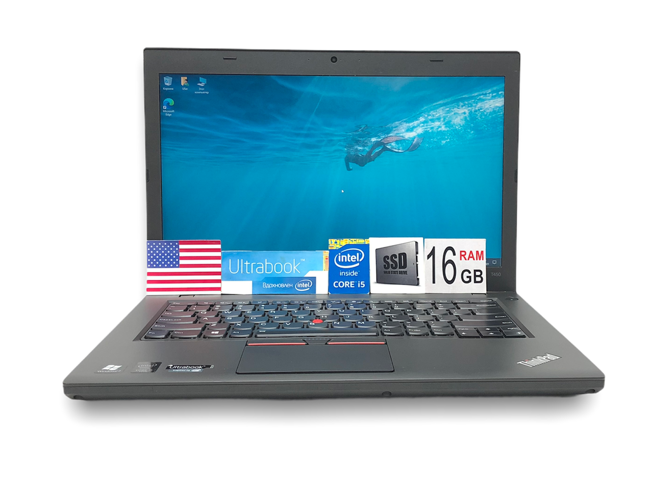 

Бізнес Ультрабук Lenovo ThinkPad T450 i5-5300U 14"HD+ 16GB SSD 256GB США