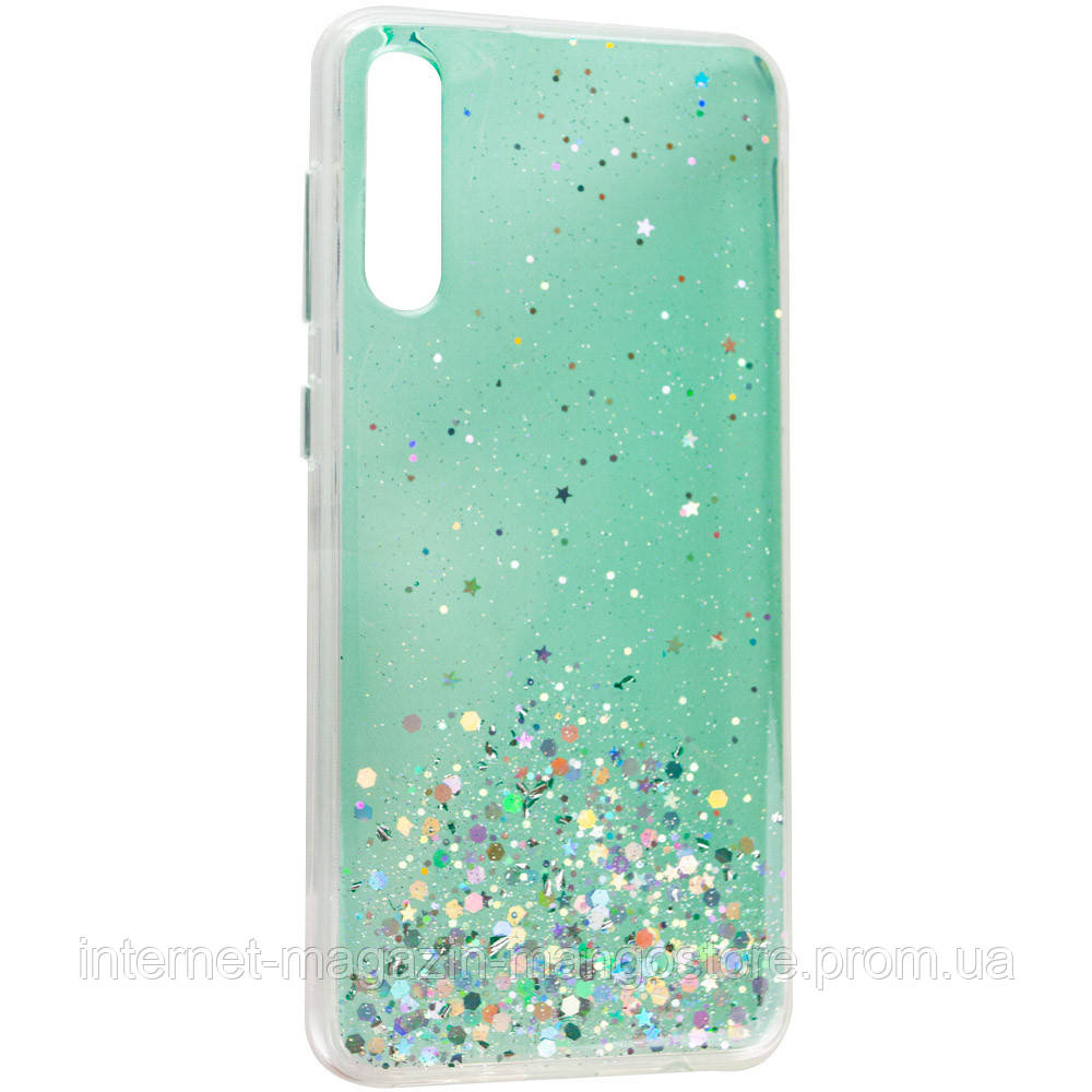 

TPU чехол Star Glitter для Samsung Galaxy A50 (A505F) / A50s / A30s, Прозрачный / мятный