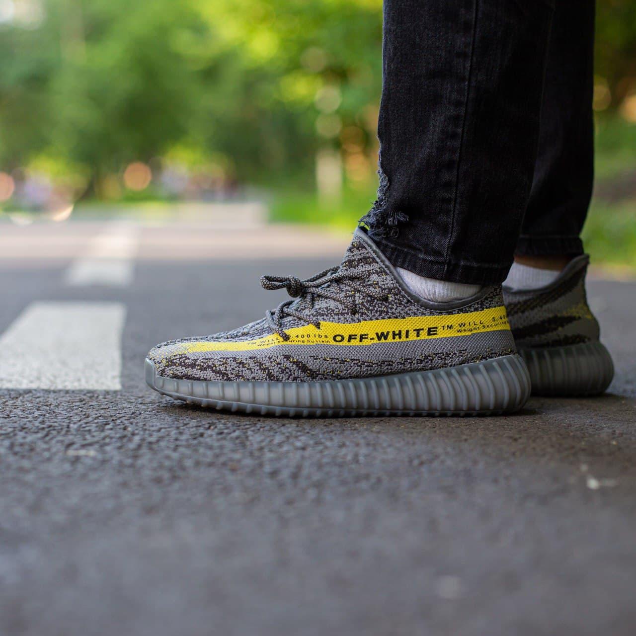 

Мужские кроссовки Adidas Yeezy Boost 350 v2 x Off White Grey / Адидас Изи Буст 350 Серые 44, Серый