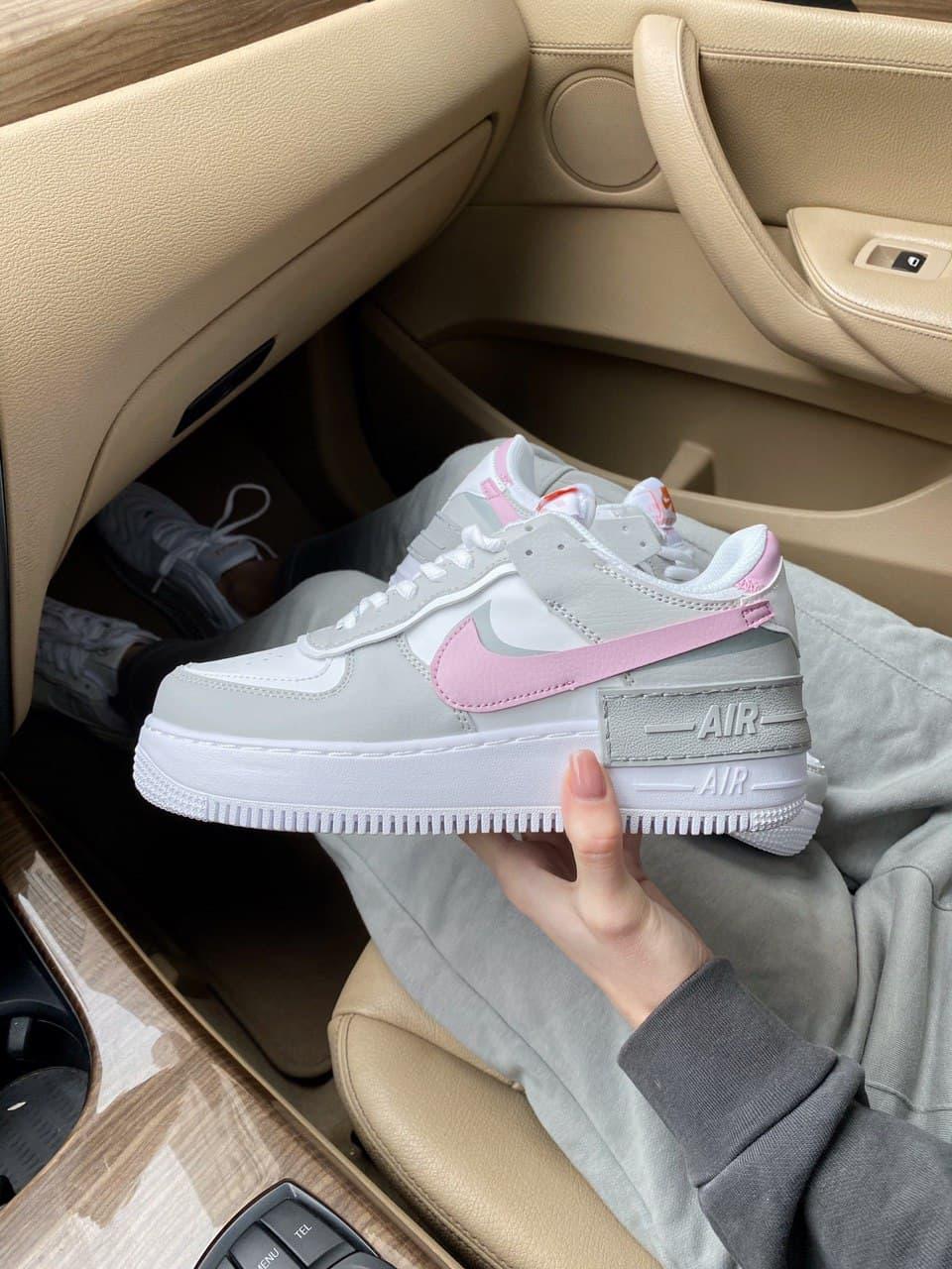 

Женские кроссовки Nike Air Force Shadow Grey Pink White / Найк Аир Форс Шадоу Серые Розовые Белые 39, Серый