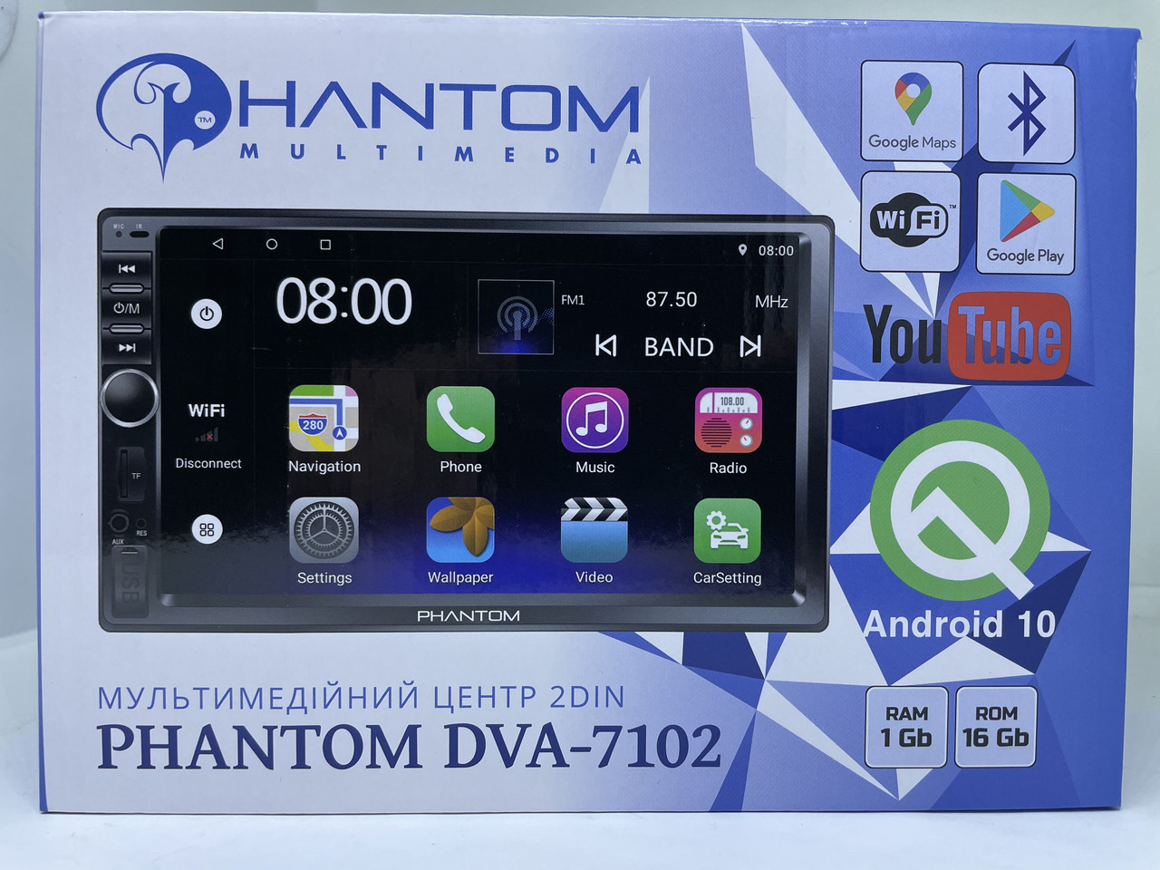 

PHANTOM DVA-7102 Автомагнитола 2DIN Android 10.