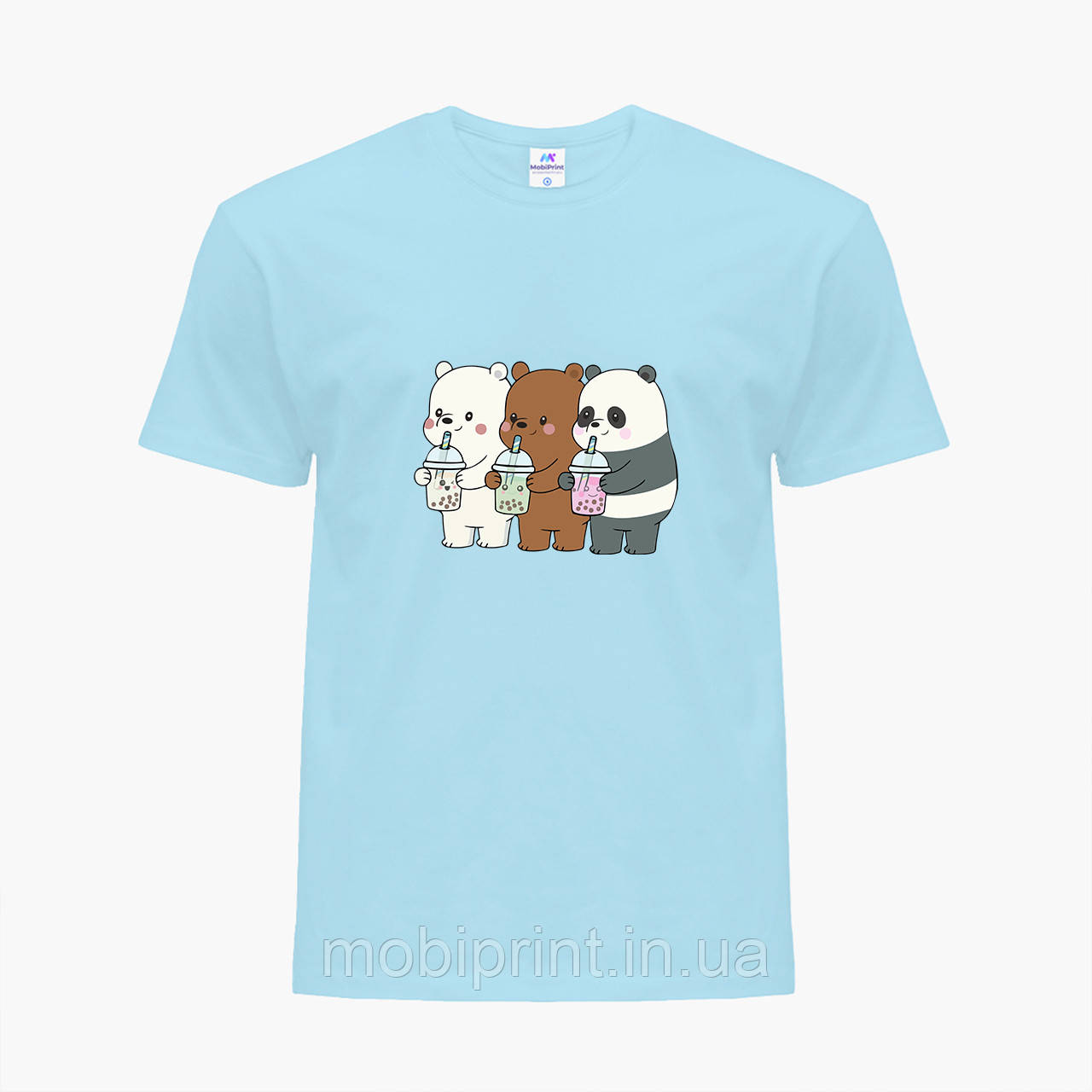 Детская футболка для девочек Вся правда о медведях (We Bare Bears) (25186-2896-SK) Голубой 140