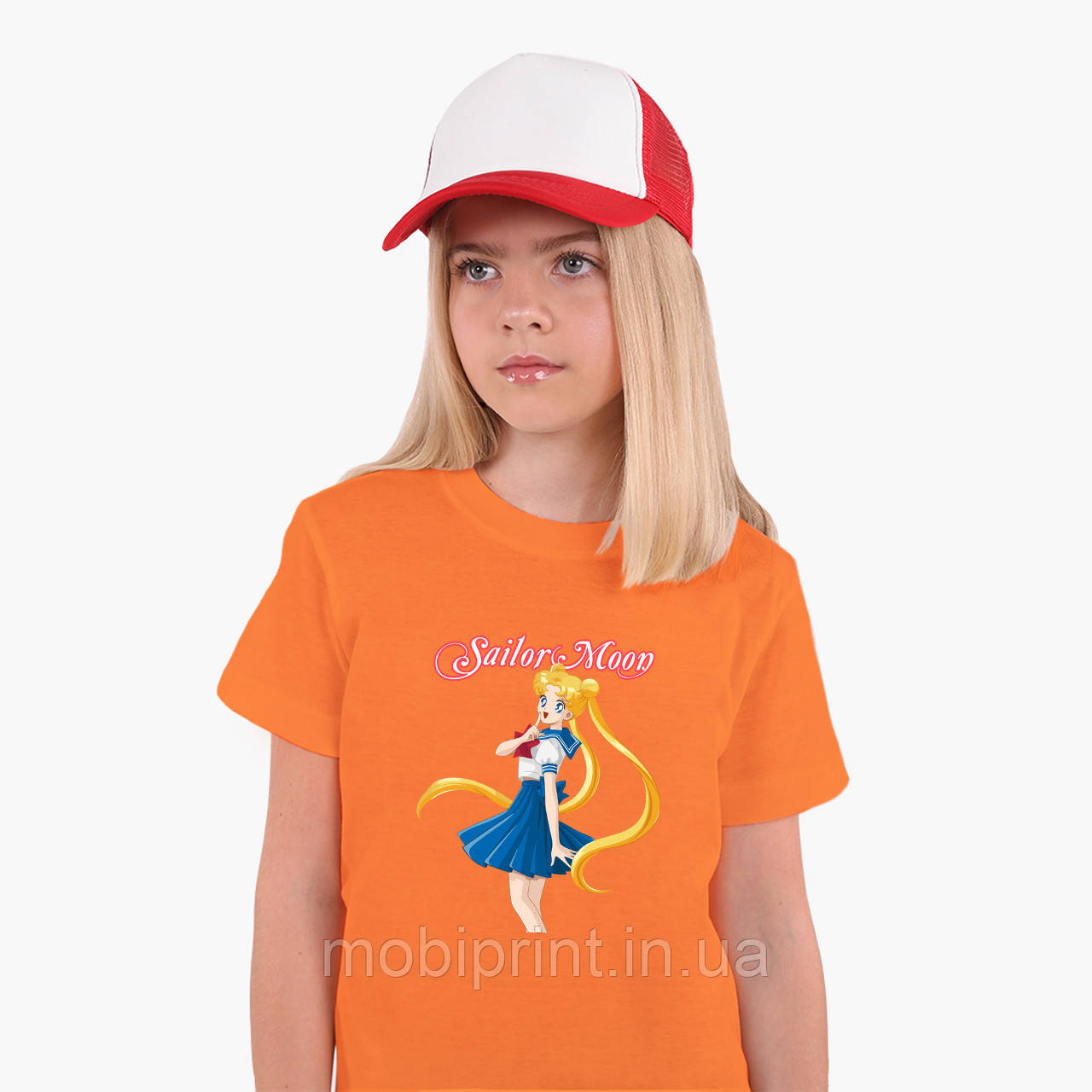 

Детская футболка для девочек Сейлор Мун (Sailor Moon) (25186-2928-OR) Оранжевый 110