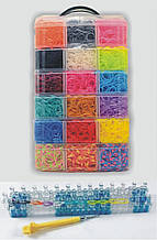 Творческий набор резинок для плетения браслетов 16000 резиночек 6 ярусов с профессиональным станком