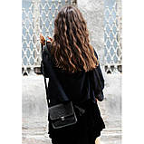 Шкіряна жіноча бохо-сумка Лілу чорна, фото 8