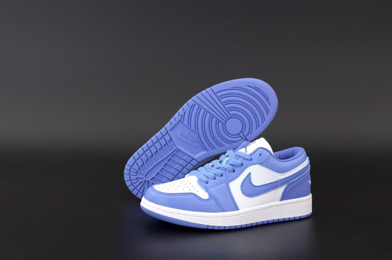 

Голубые низкие кроссовки Nike Air Jordan 1 Retro Low Blue White (Бело-синие кроссовки Найк Аир Джордан) 40, Голубой