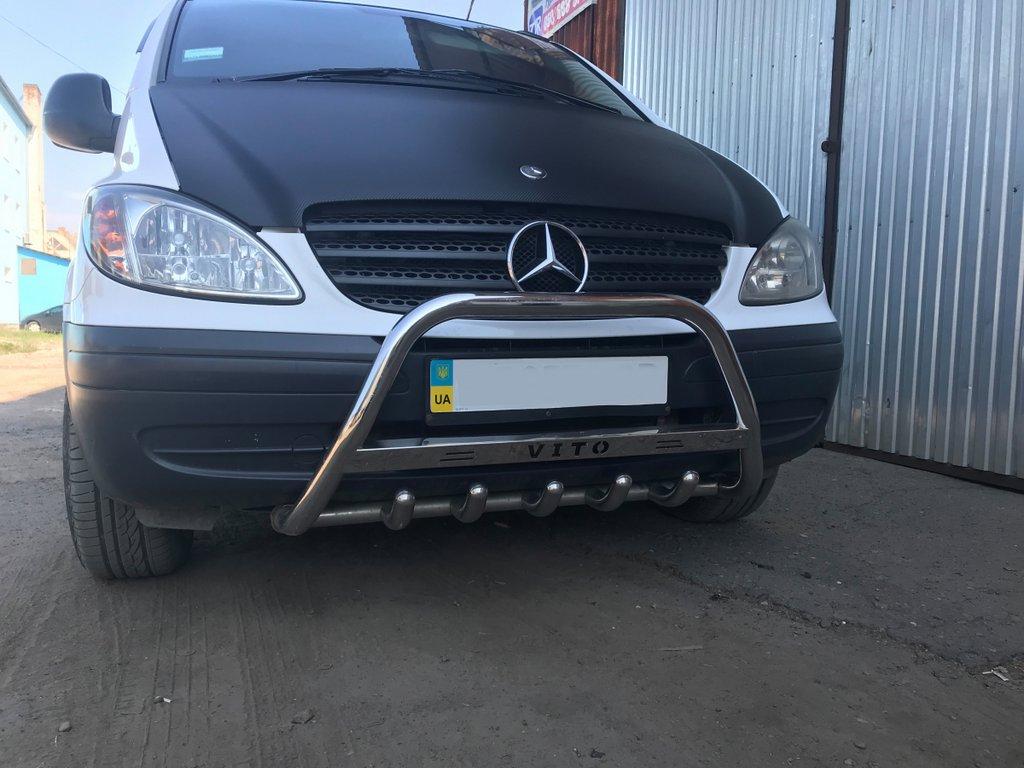 

Mercedes Vito W639 2004-2015 гг. Кенгурятник WT004 (нерж.) с надписью, 2004-2010, 60мм