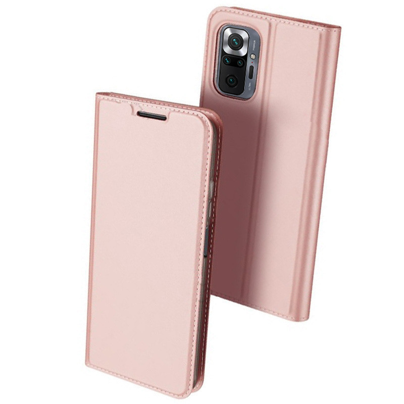 

Чехол-книжка Dux Ducis с карманом для визиток для Xiaomi Redmi Note 10 Pro, Rose gold