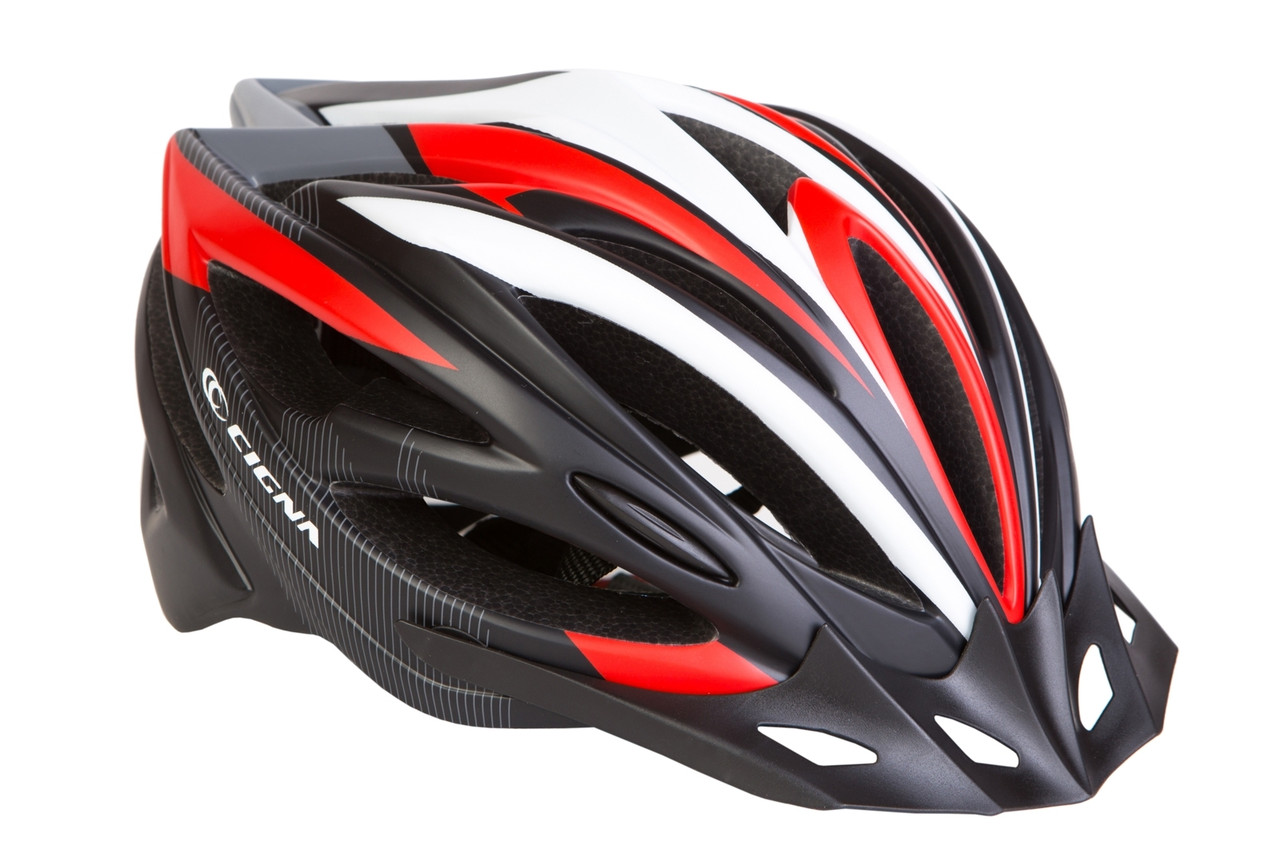 

Шлем велосипедный с козырьком CIGNA WT-068 черно-бело-красный (черно-бело-красный)