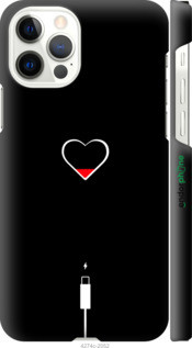 

Чехол на Apple iPhone 12 Подзарядка сердца "4274c-2053-571", Черный