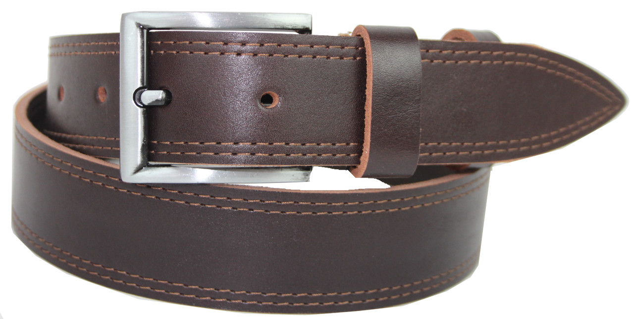 

Мужской кожаный ремень под джинсы Skipper 1114-38-1 коричневый 3,8 см