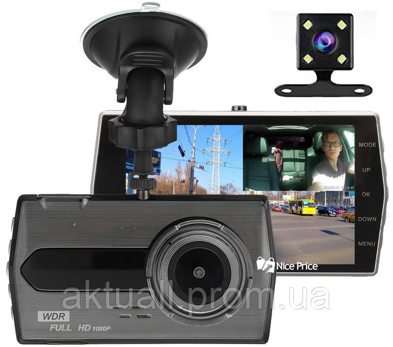 

Автомобильный видеорегистратор UKC CSZ-Z27 WDR Full HD 1080P 2 камеры Black (4417)